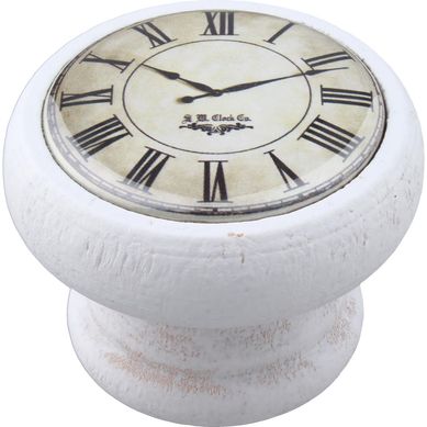 Perilla 40 mm madera blanca reloj blanco