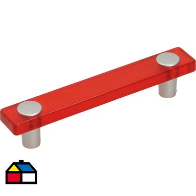 Manilla 96 mm metacrilato  rojo cromado mate
