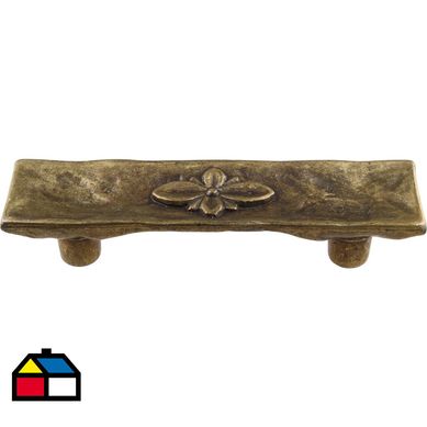 Manilla flor 64 mm cuero mate