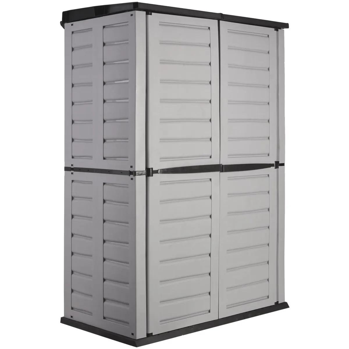 RIMAX - Bodega de jardín 90,4x155,8x220 cm de plástico gris