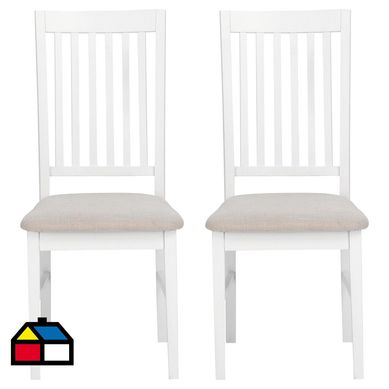Set de sillas 102x48x58 cm blanco 2 unidades