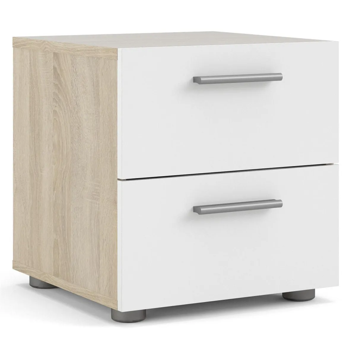 TVILUM - Velador 2 Cajón(es) Pepe 40x42.3x40.25 cm Blanco