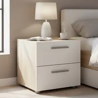 Velador 2 Cajón(es) Pepe 40x42.3x40.25 cm Blanco