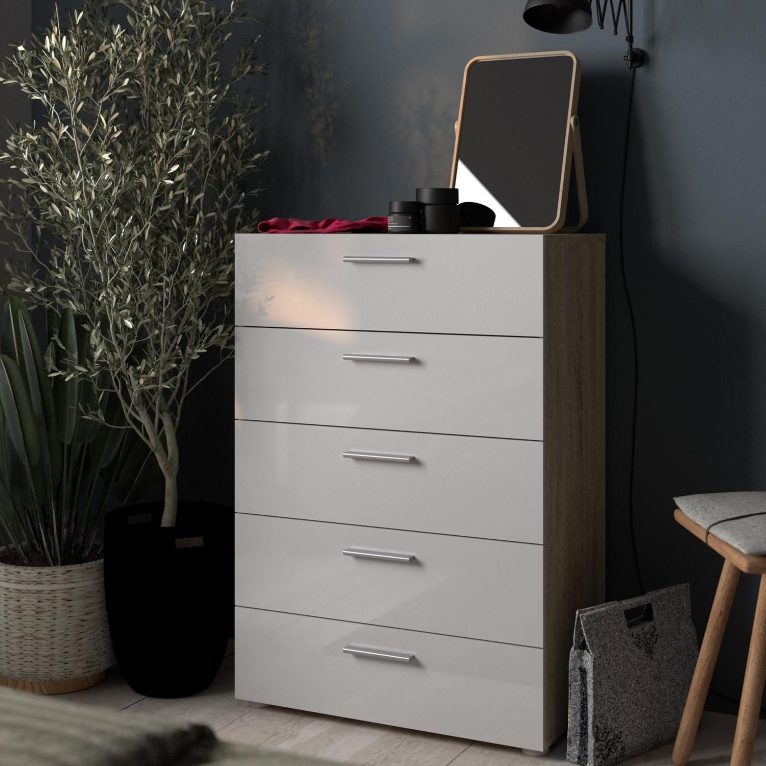 TVILUM Cómoda 5 Cajón(es) Pepe 70x102x40 cm Blanco | Falabella Chile