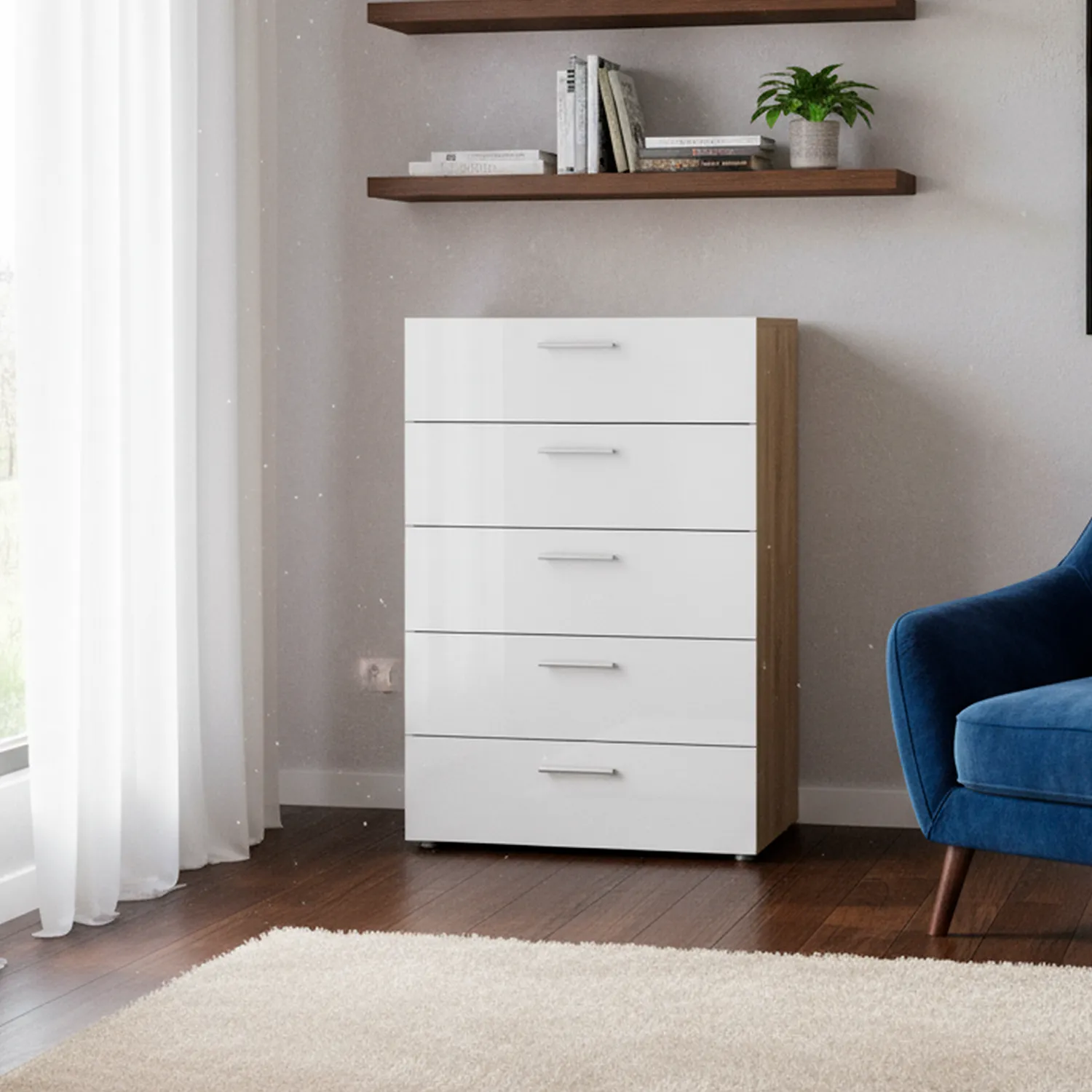 TVILUM Cómoda 5 Cajón(es) Pepe 70x102x40 cm Blanco | Falabella Chile