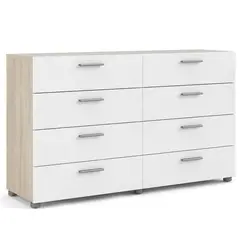 TVILUM - Cómoda 8 Cajones Pepe 140x82x40 cm Blanco