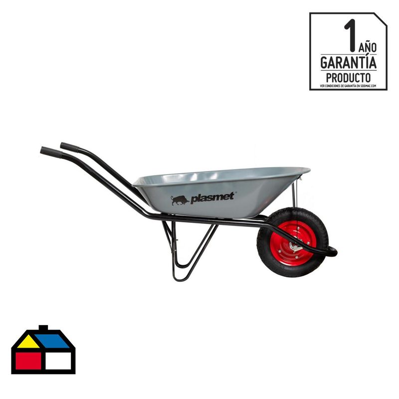 Plasmet - Carretilla concretera gris CC1 C/R 3.50-8"