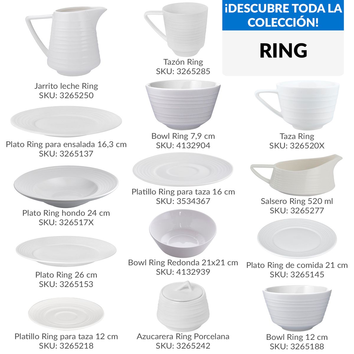 JUST HOME COLLECTION - Plato hondo 24 cm blanco Ring