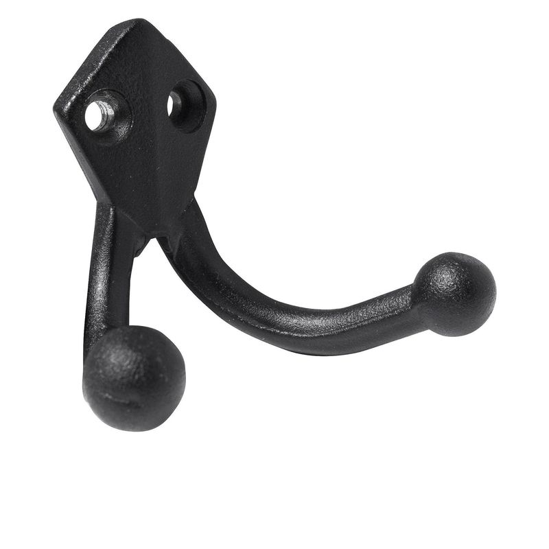 REY - Gancho para Percha Doble Zinc Negro