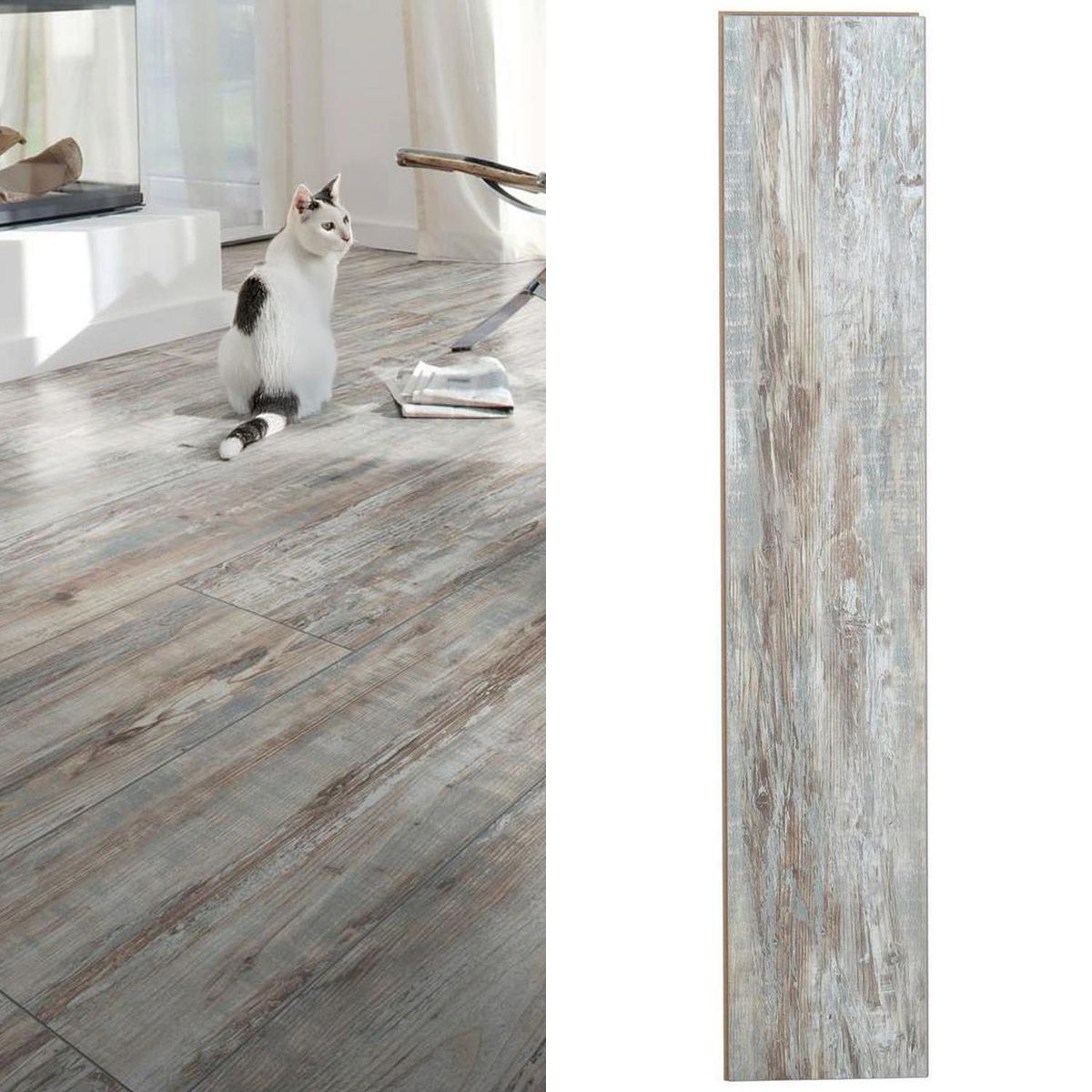 HOLZTEK - Piso Flotante 8 mm Old Pine Gris 2.69 m2