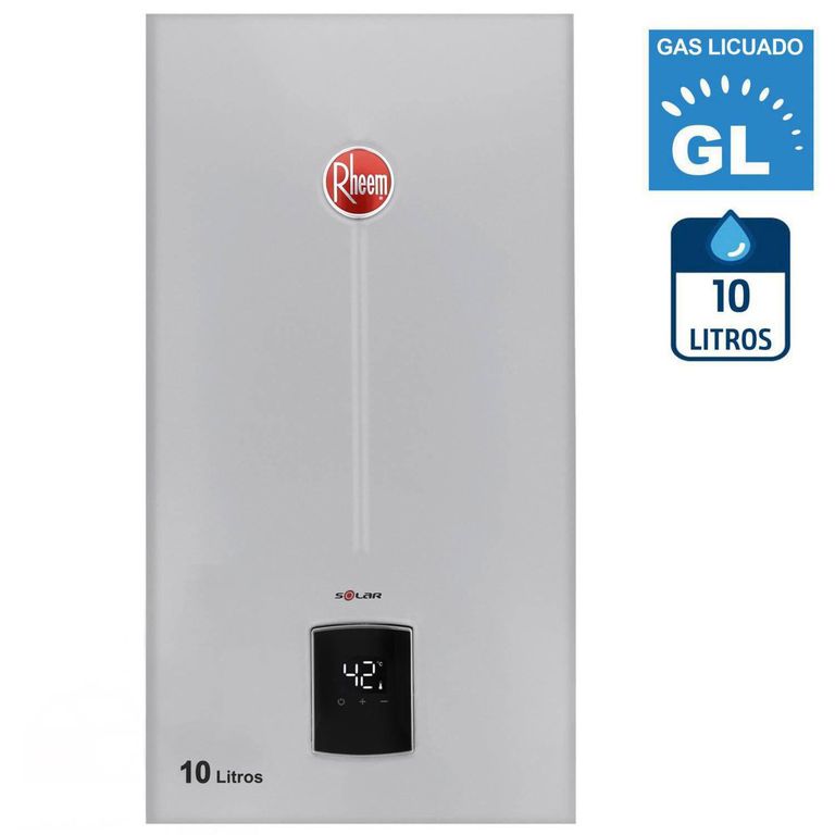 RHEEM - Calefont Gas Licuado 10 Litros Tiro Natural Ionizado