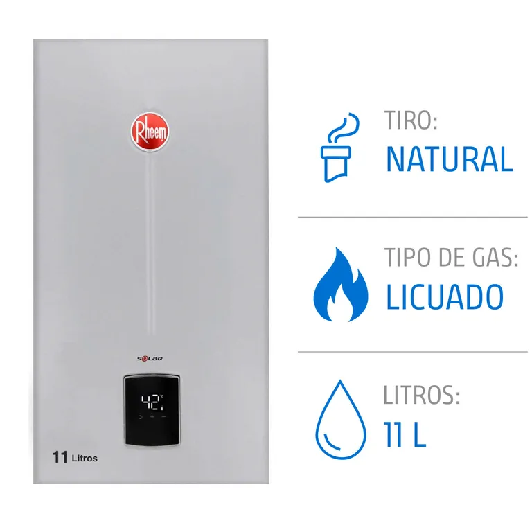 Calefont 11 Litros Gas Licuado Tiro Natural Ionizado