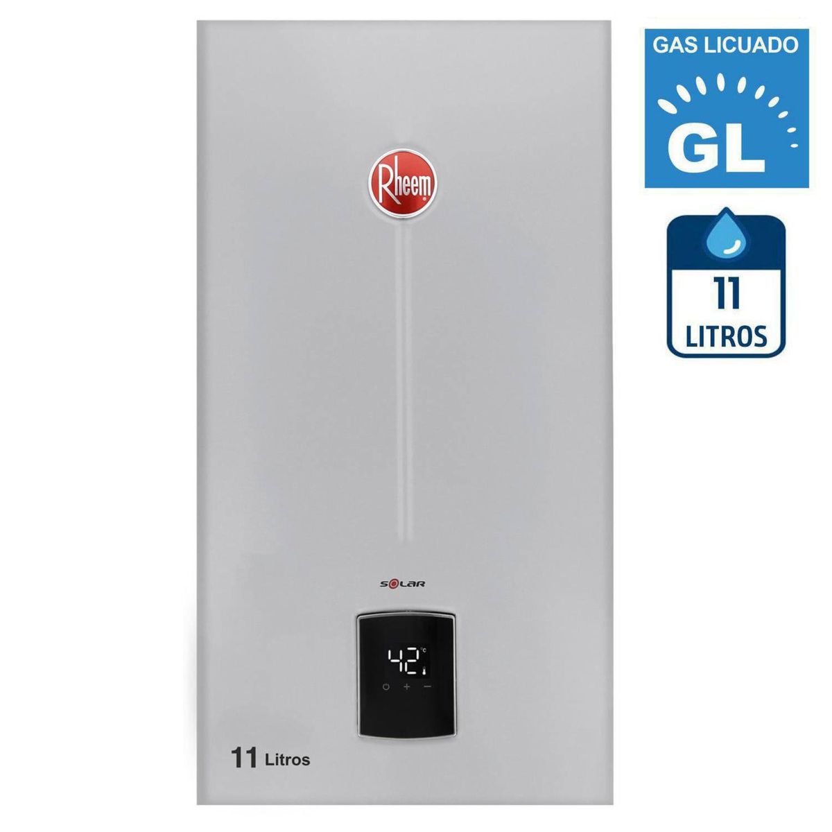 RHEEM - Calefont Gas Licuado 11 Litros Tiro Natural Ionizado