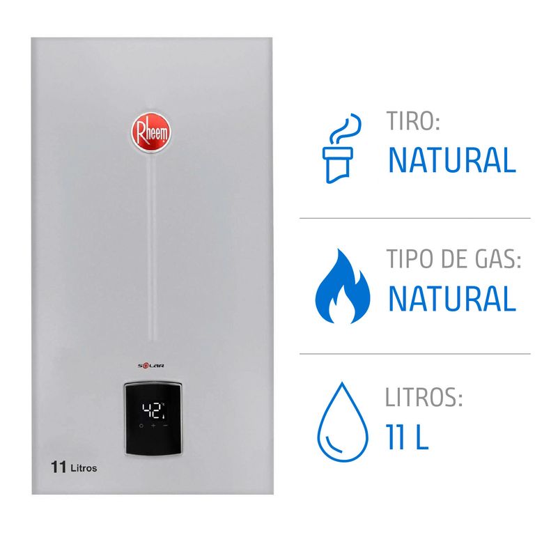 Calefont 11 Litros Gas Natural Tiro Natural Ionizado