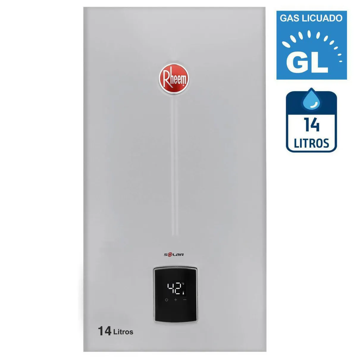 RHEEM - Calefont Gas Licuado 14 Litros Tiro Natural Ionizado