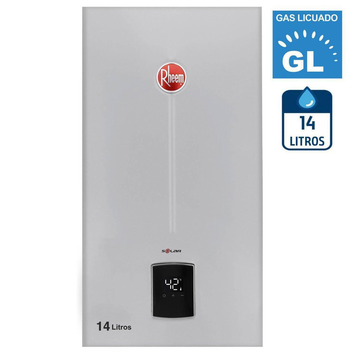 RHEEM - Calefont Gas Licuado 14 Litros Tiro Natural Ionizado