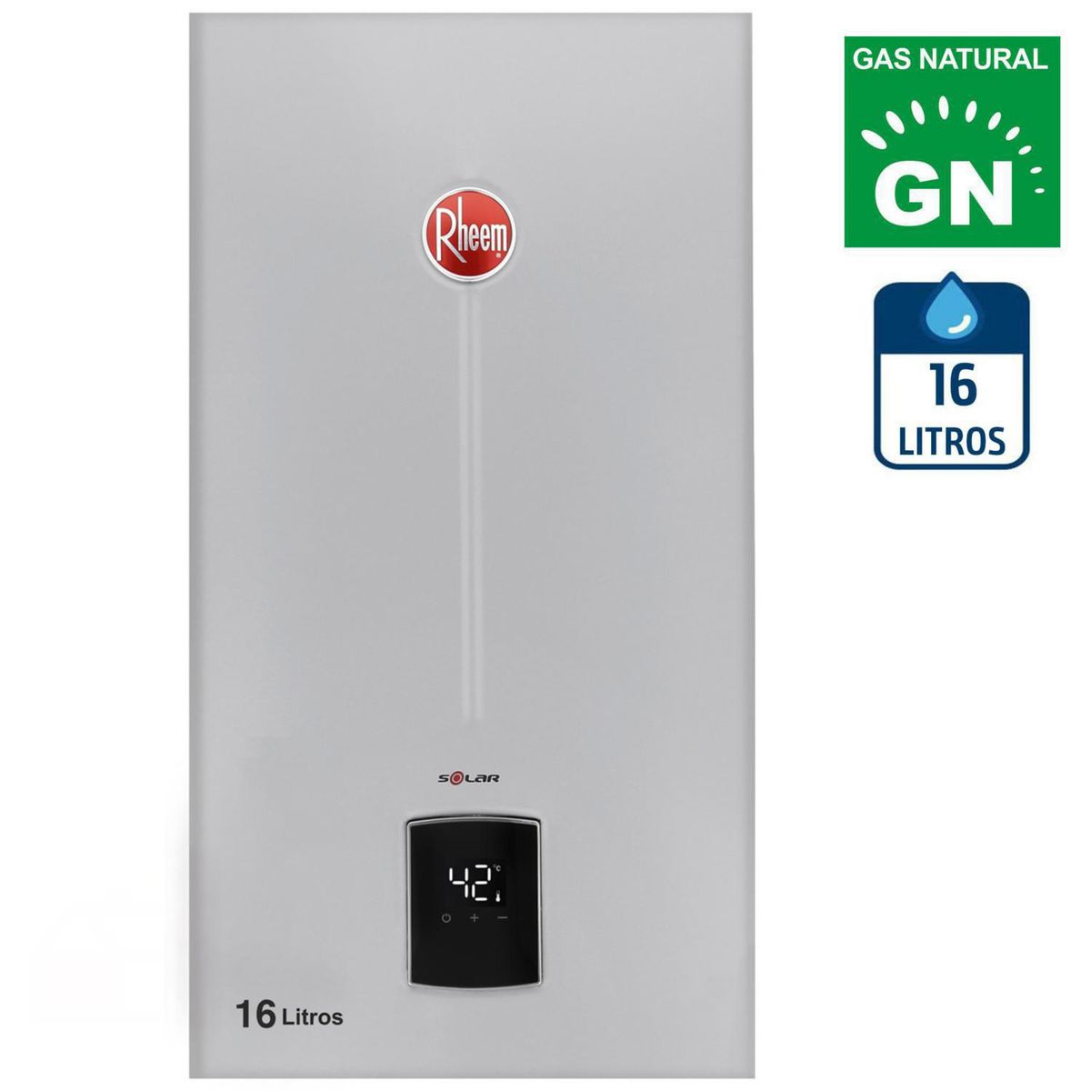 RHEEM - Calefont Gas Natural 16 Litros Tiro Natural Ionizado