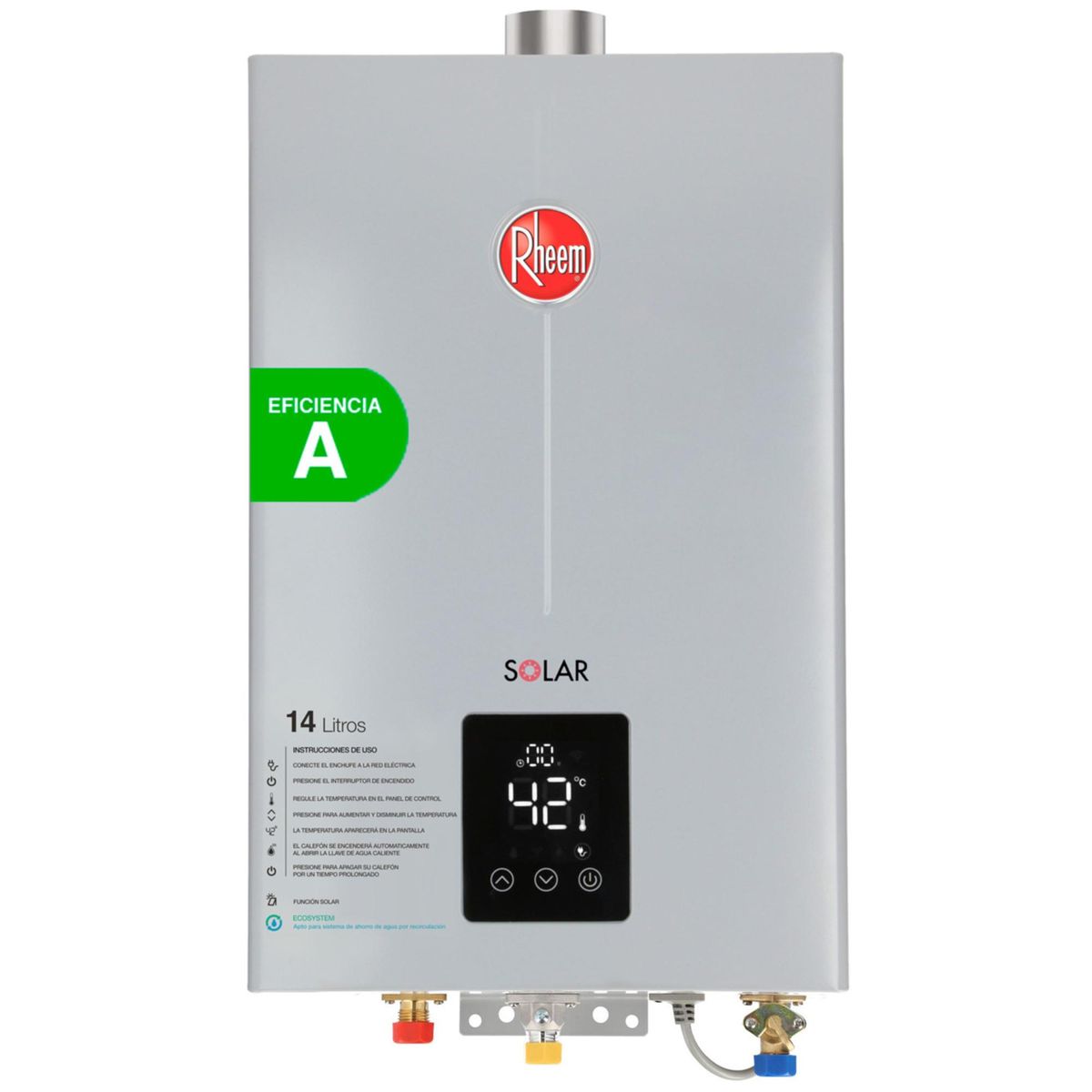 RHEEM - Calefont Gas Natural 14 Litros Tiro Forzado Ionizado