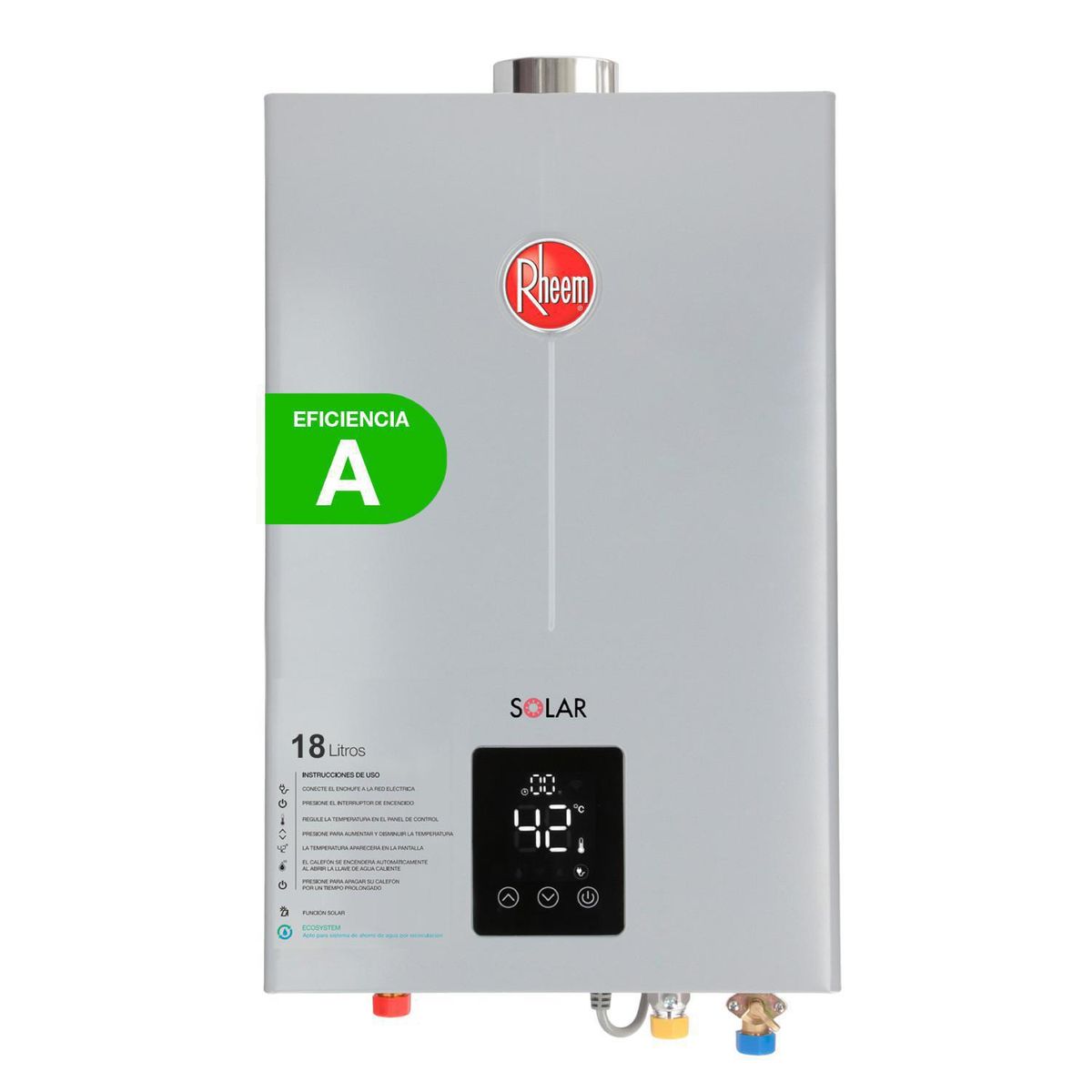 RHEEM - Calefont Gas Licuado 18 Litros Tiro Forzado Ionizado