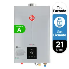 RHEEM - Calefont Gas Licuado 21 Litros Tiro Forzado Ionizado