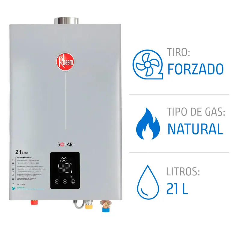Calefont 21 Litros Gas Natural Tiro Forzado Ionizado