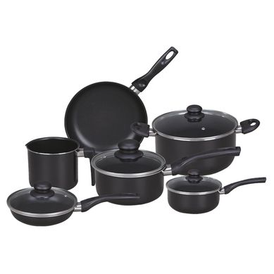 Batera de Cocina 10 Piezas Aluminio Negro