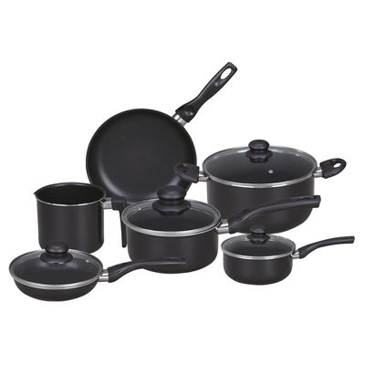 Imagen 2 del producto Batería de cocina 10 Piezas Aluminio Antiadherente Negro