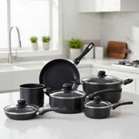 Batería de cocina 10 Piezas Aluminio Antiadherente Negro