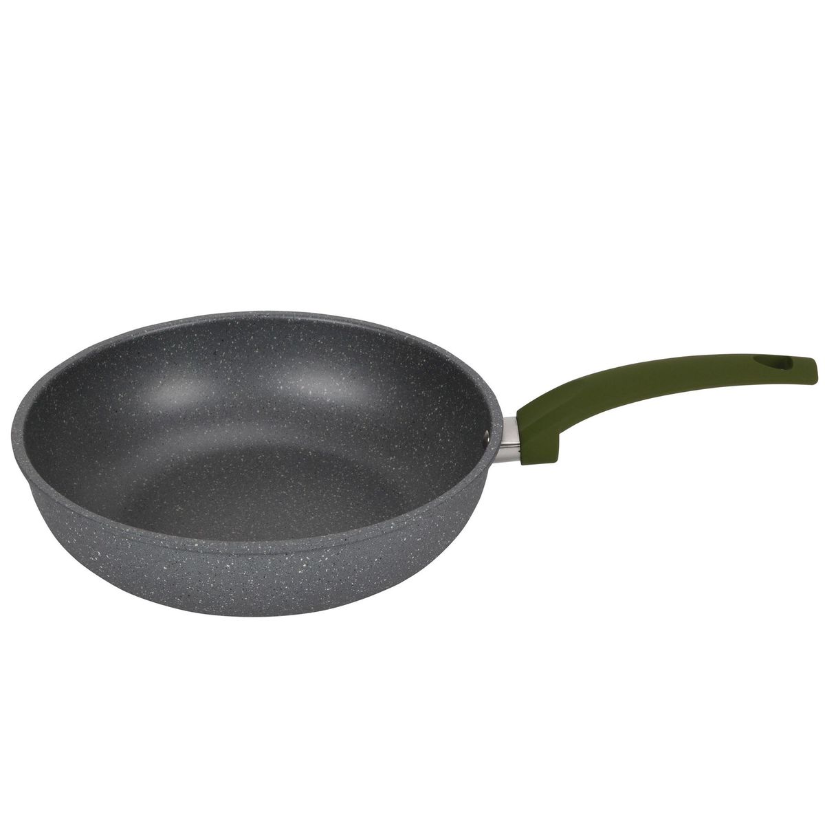 JUST HOME COLLECTION - Wok Antiadherente 28 cm 1 Piezas Aluminio Marbel Gris