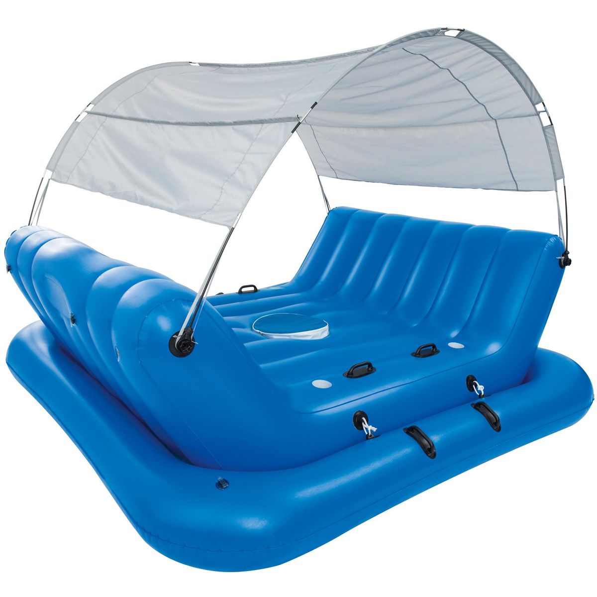 BESTWAY - Flotador Inflable Plástico para 4 Personas Azul 188x95x249 cm