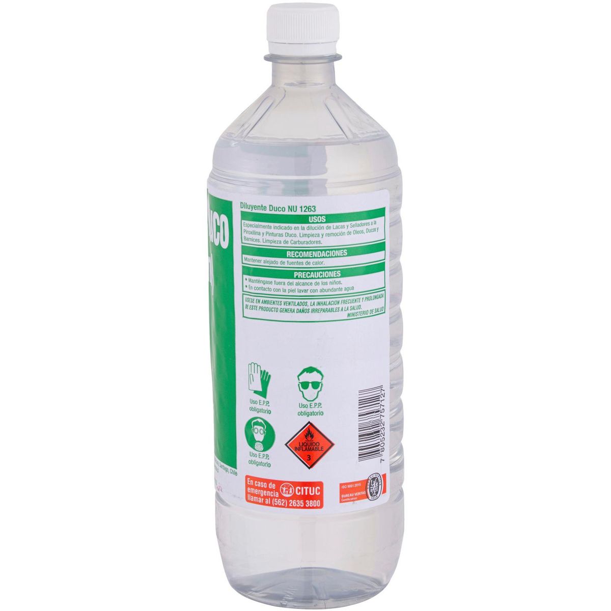 QUIMICA UNIVERSAL - Diluyente duco 1 lt Transparente