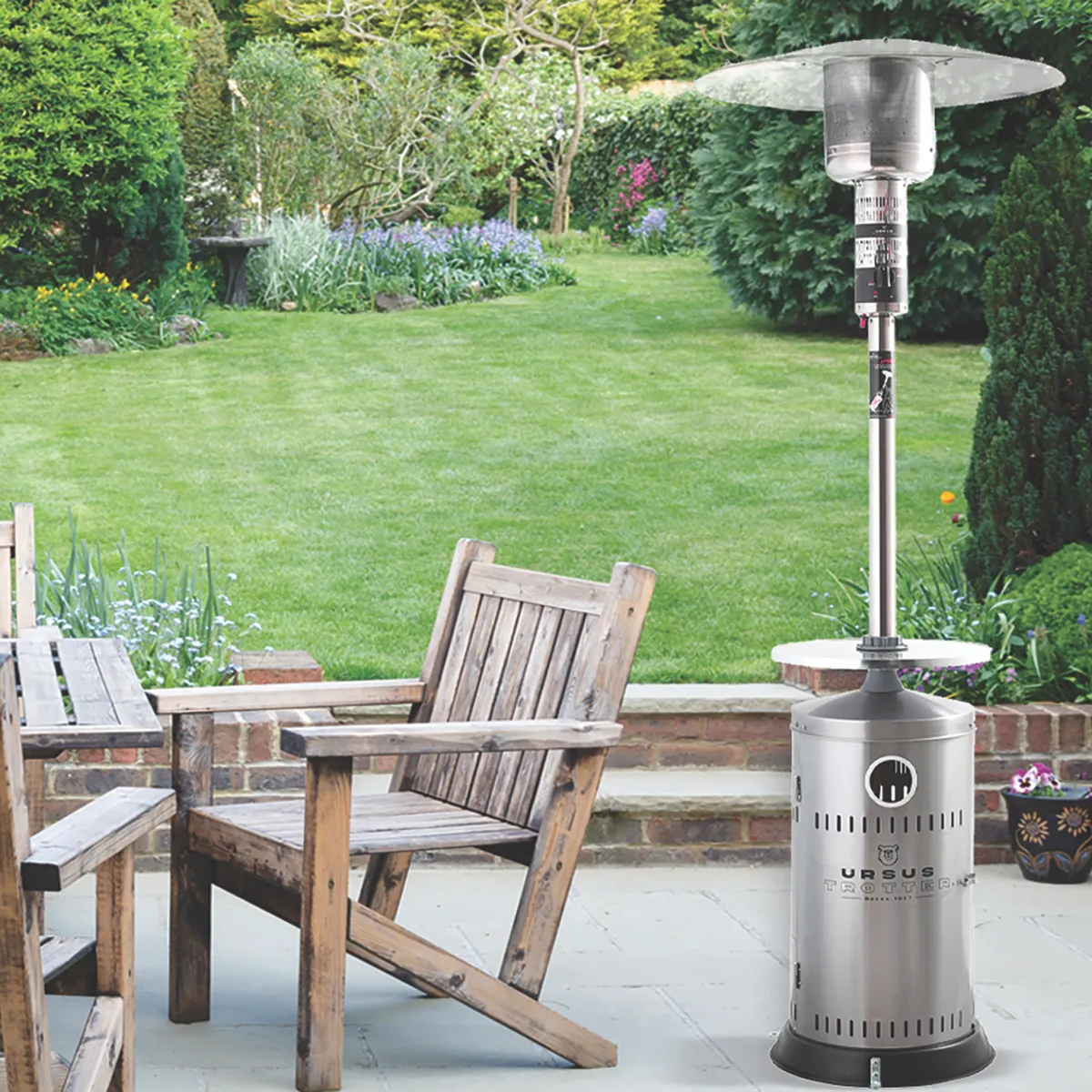 URSUS TROTTER - Calefactor de Terraza UT 15-K a Gas Licuado Acero / Propano Plateado