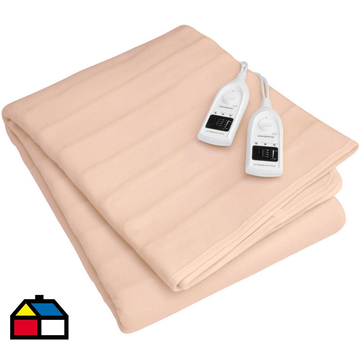 SINDELEN - Calientacamas Eléctrica Poliéster 2 plazas 60 W Beige