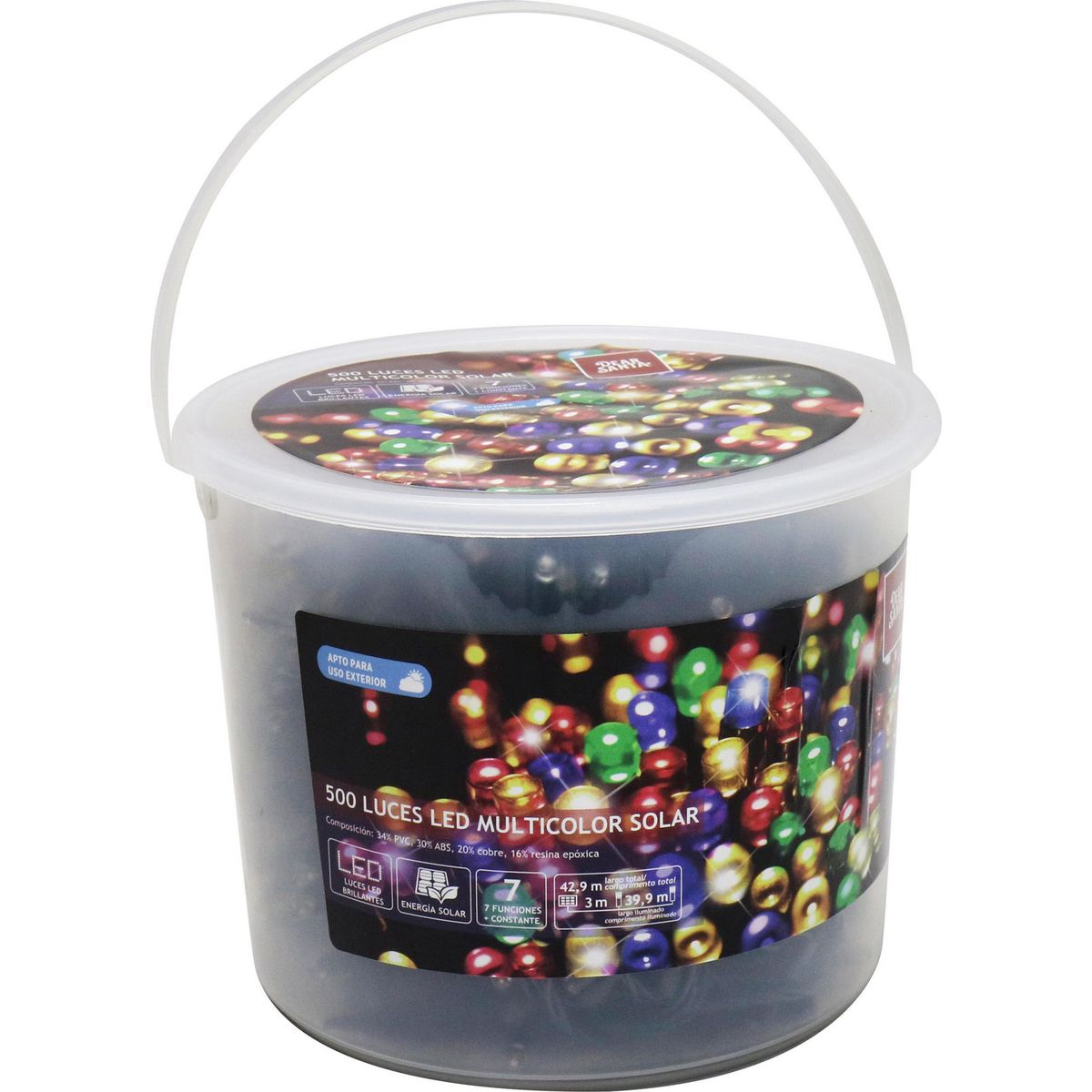 DEAR SANTA - Luz solar LED 500 luces