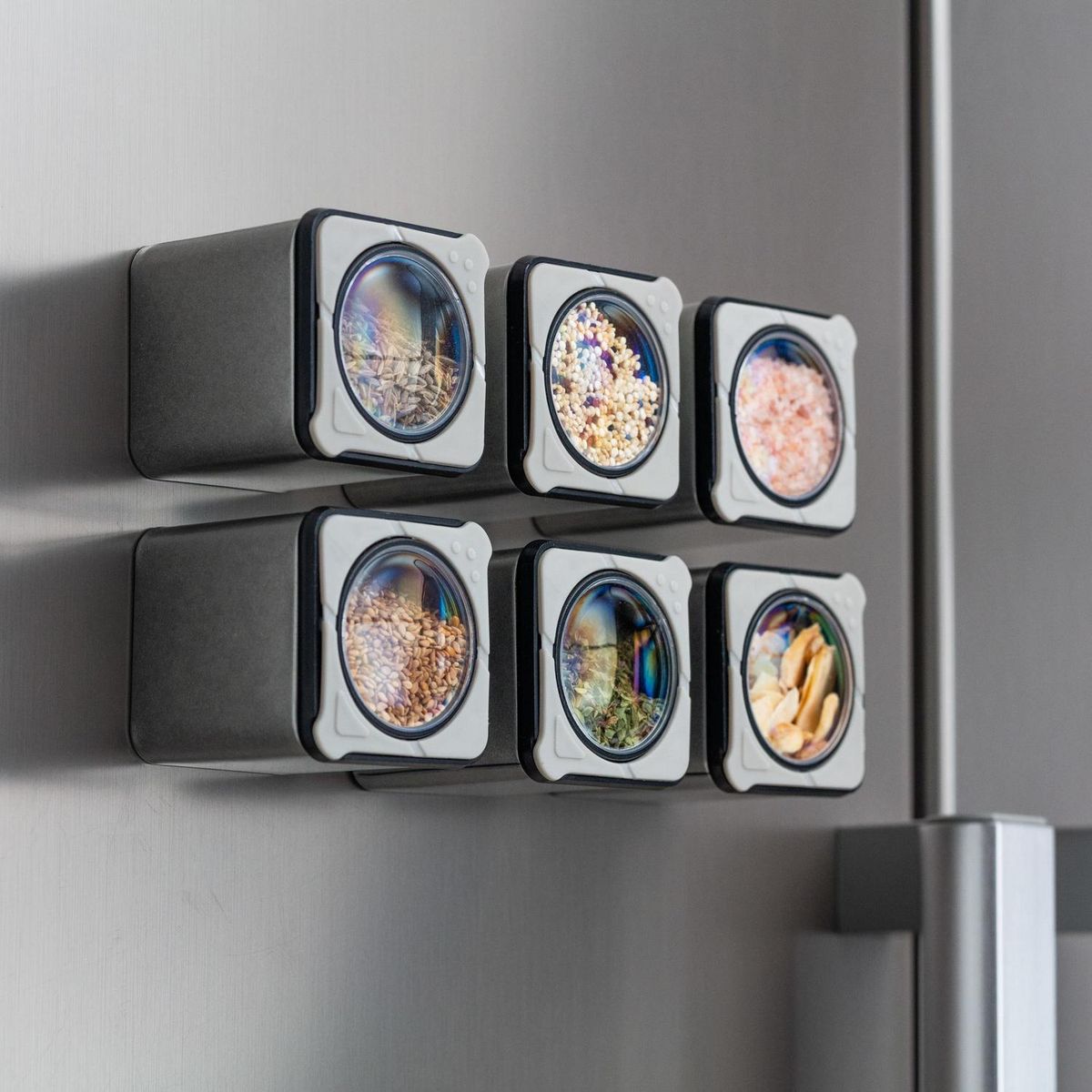 JUST HOME COLLECTION - Set de 6 Especieros Just Home Collection con Atril Magnético Blanco