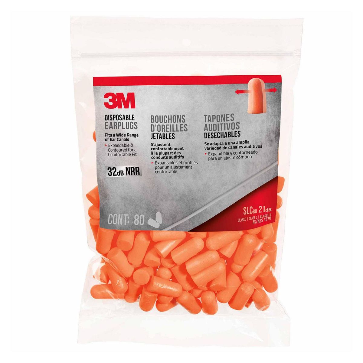 3M - Pack Tapones Auditivos Desechables 3M 80 pares