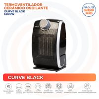 Termoventilador Eléctrico 1800 W Curve Black Negro
