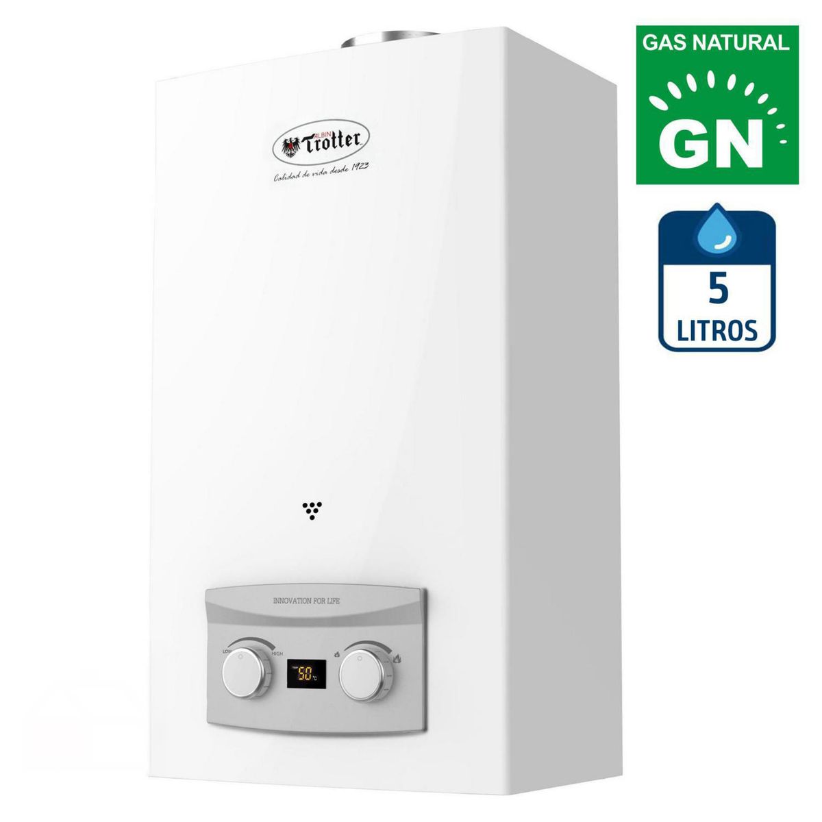 ALBIN TROTTER - Calefont Gas Natural 5 Litros Tiro Natural Ionizado