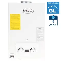 ALBIN TROTTER - Calefon Gas Licuado 6 Litros Tiro Natural Ionizado