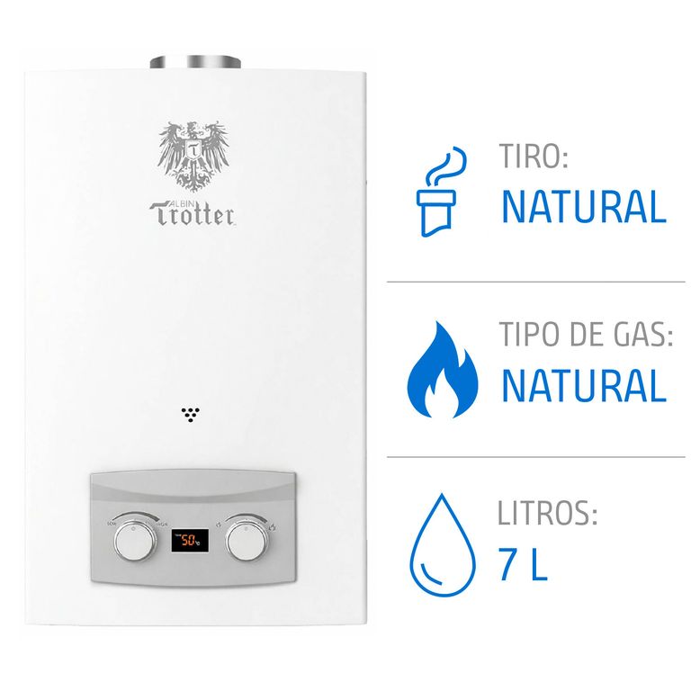 Calefont 7 Litros Gas Natural Tiro Natural Ionizado