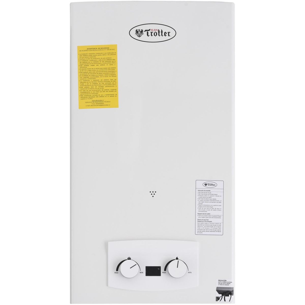 ALBIN TROTTER - Calefont Gas Licuado 13 Litros Tiro Natural Ionizado