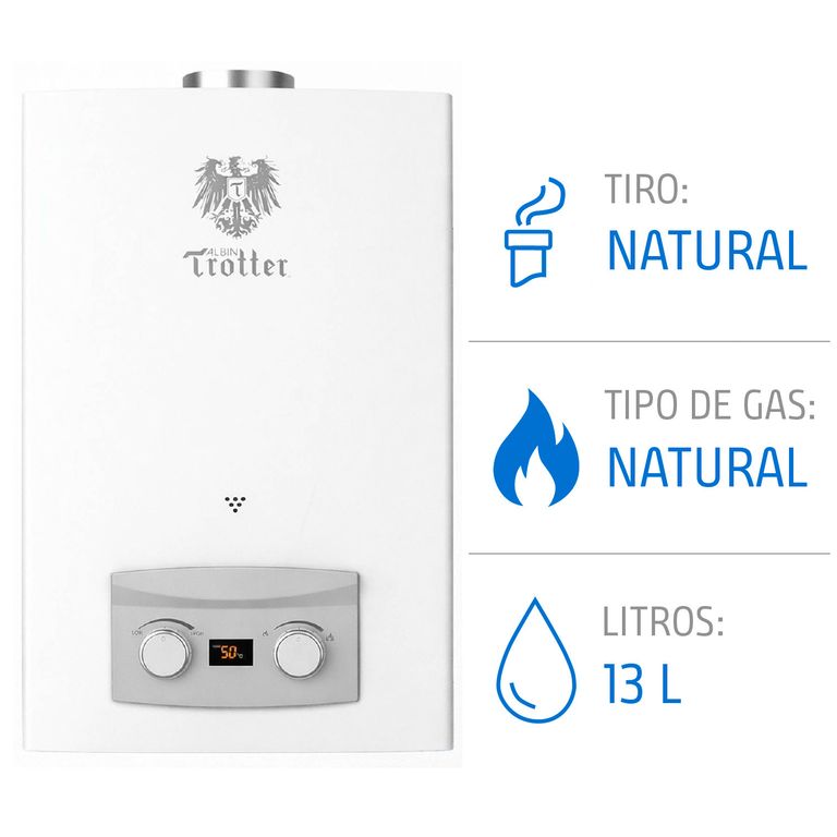 Calefont 13 Litros Gas Natural Tiro Natural Ionizado