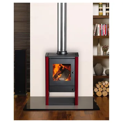 Imagen 2 del producto Estufa Leña Gold 380 burdeo Burdeo/Gris