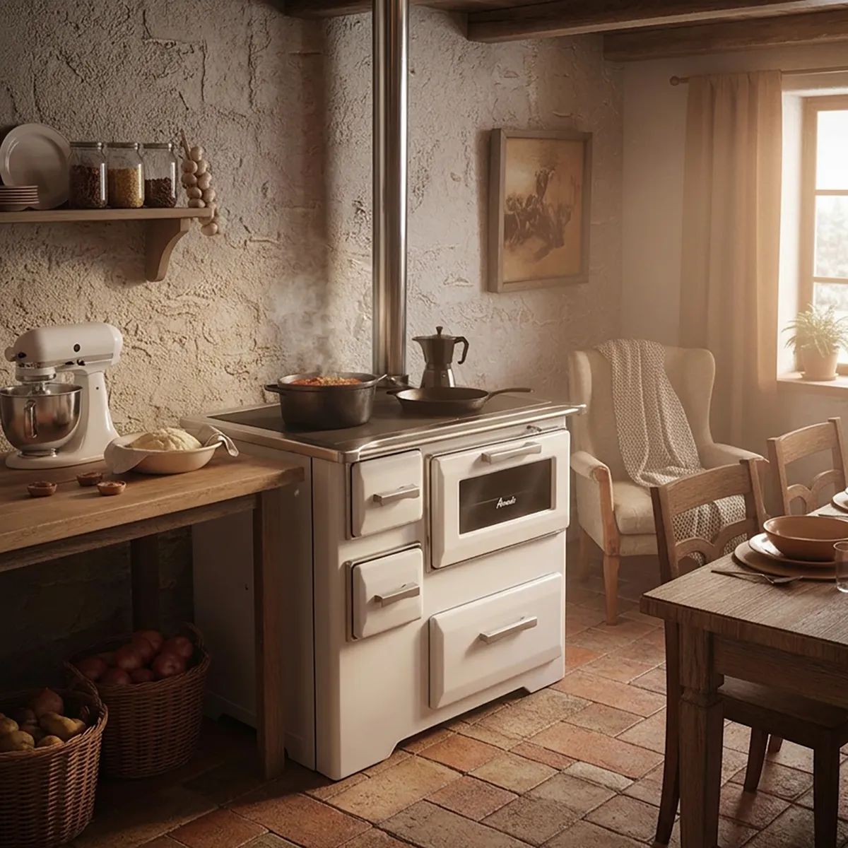 AMESTI - Cocina a Leña 1 Platos Blanco Angelina