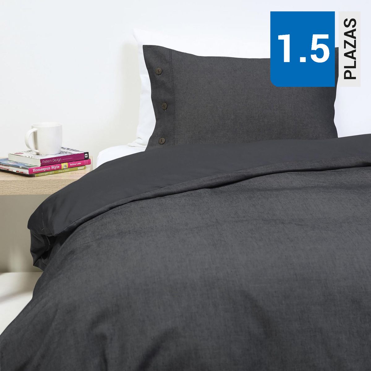 CANNON - Funda de Plumón 1.5 plazas Oxford Gray