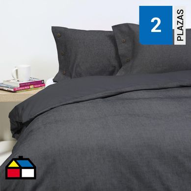 Funda Duvet Oxford gris 2 plazas