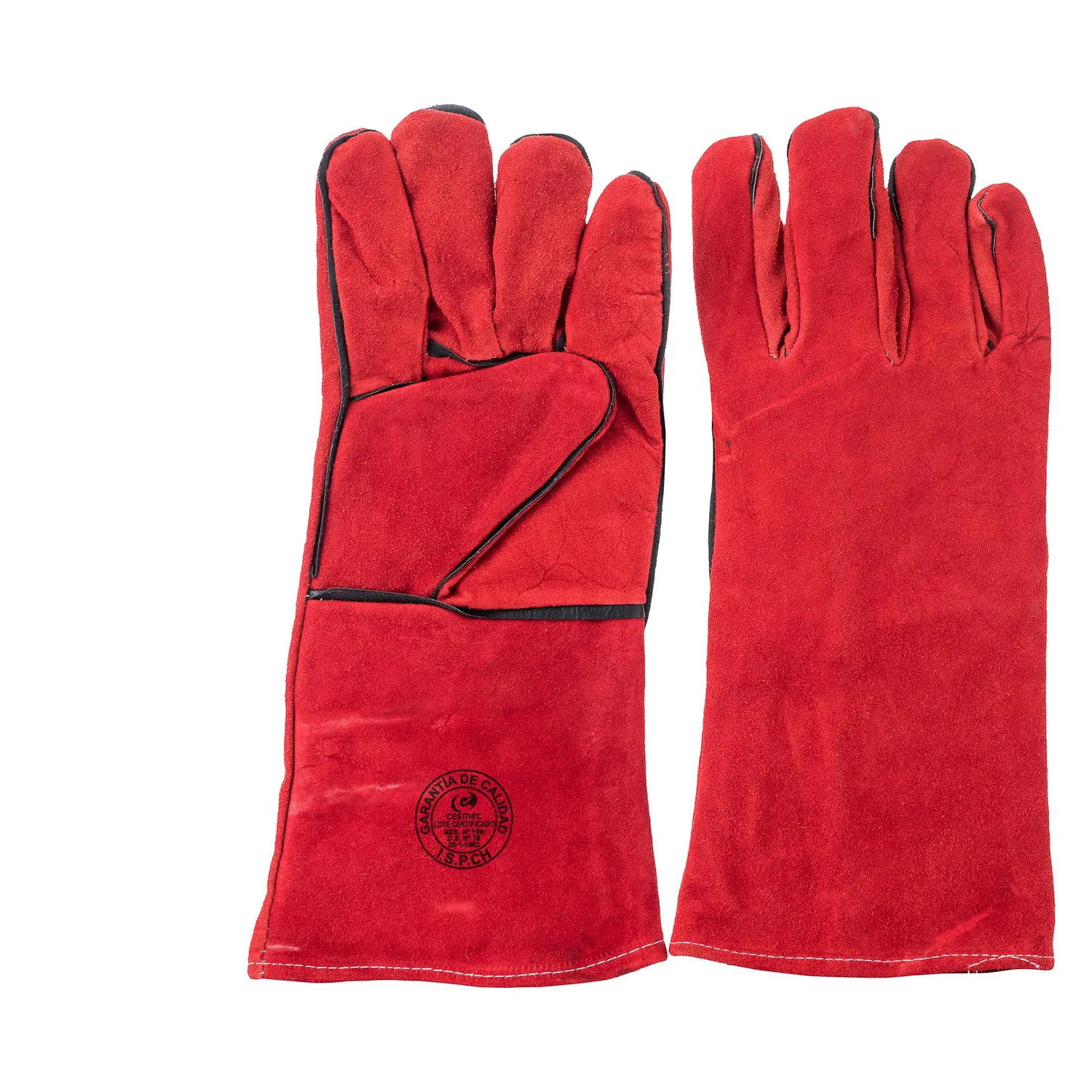 REDLINE - Guante Soldador Descarne Rojo de Cuero Talla única Rojo