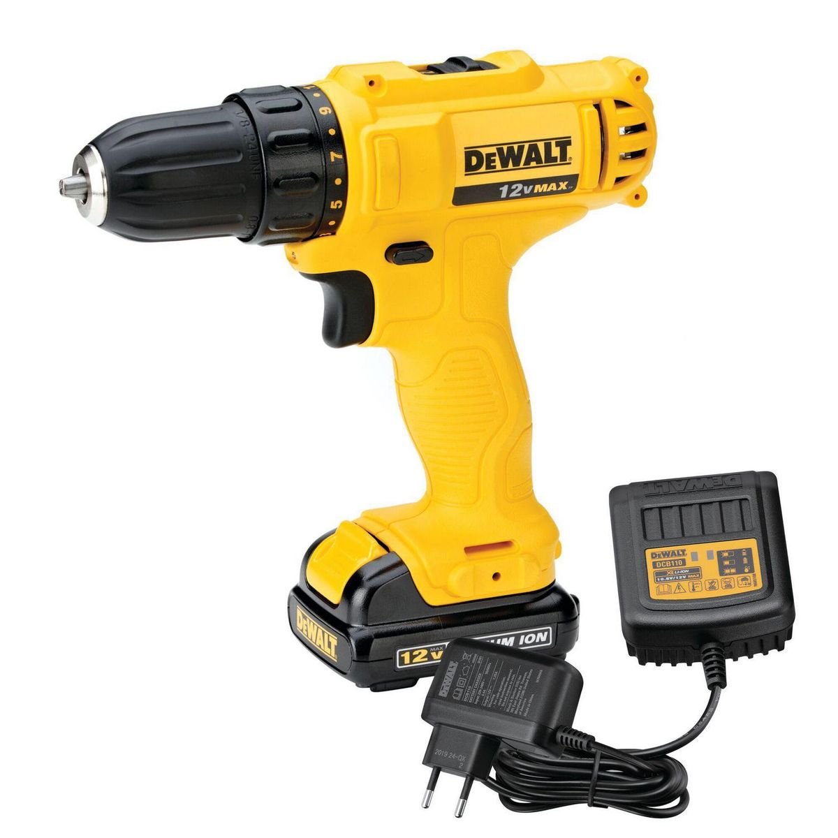 DEWALT - Taladro inalámbrico atornillador 10 mm 12V + 1 batería