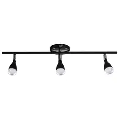 JUST HOME COLLECTION - Barra Led Novo 3 Luces Plástico Negro 13.5 W 10 cm