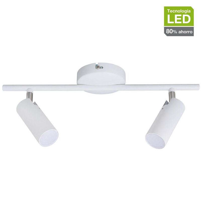 JUST HOME COLLECTION - Barra Led Lanark 2 Luces Plástico Blanco 9 W 10 cm